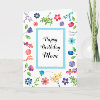 Fun Floral Happy Geburtstag Mama oder jeder Name G Karte