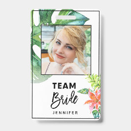 Fun Floral Tropical Team Bridge Junggeselinnen-Abs Ausweis
