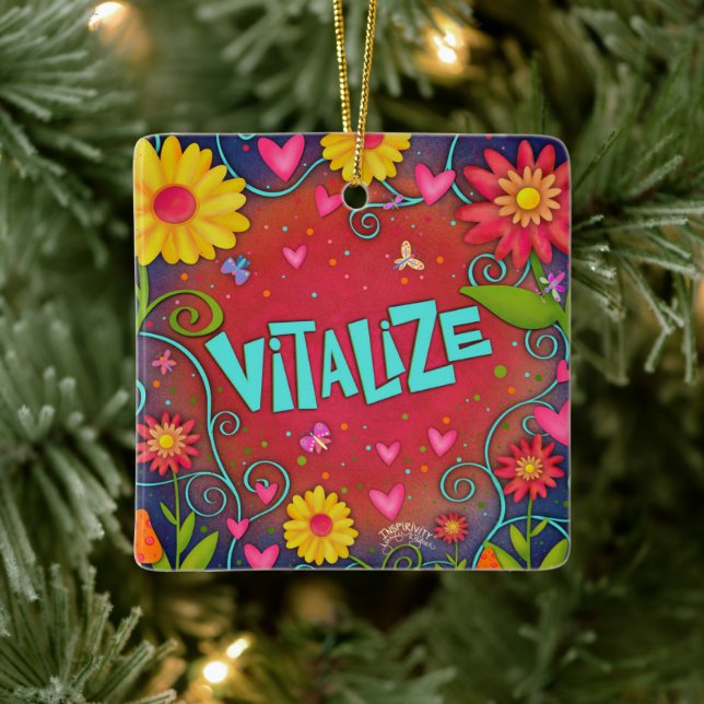 Fun Floral Vitalisieren Hübsche Dragonfly-Inspiriv Keramikornament (Baum)