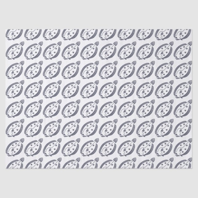 Fun Flounder Fisch in tiefblau und weiß Seidenpapier (Vorderseite)