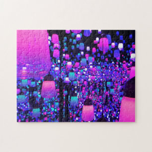 Fun Fluro Lights Helle Lamp Pink Lila Herausforder Puzzle