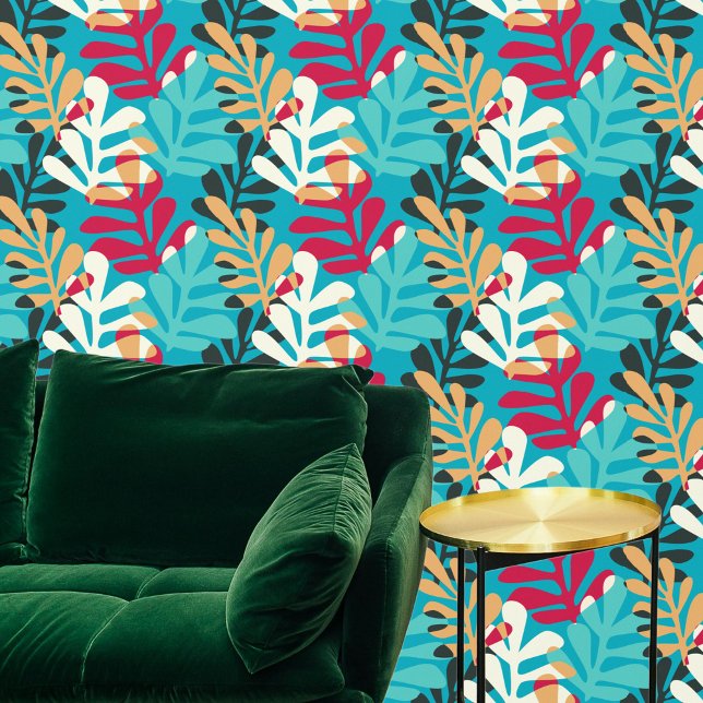 Fun Foliage Abstrakt farbiges Muster Tapete (Fun Foliage Abstract Colorful Pattern Wallpaper from Ricaso. 
Bold designer & easy to use and remove)