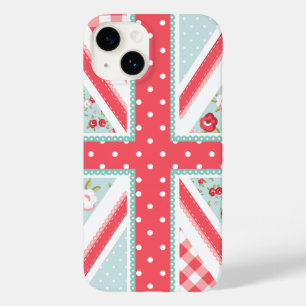 Fun Folk Quilt Britische Union Jack Pastels Case-Mate iPhone 14 Hülle