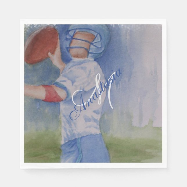 FUN FOOTBALL PARTY MONOGRAMM SERVIETTE (Vorderseite)