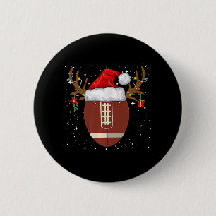 Fun Football Rentier Weihnachtsmannmütze Weihnacht Button