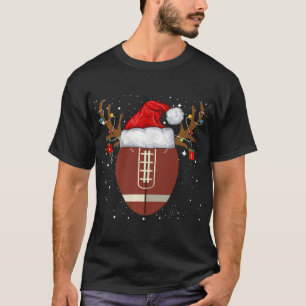 Fun Football Rentier Weihnachtsmannmütze Weihnacht T-Shirt
