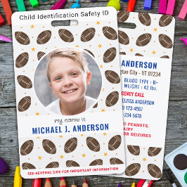 Fun Football Sports Custom Modernes Foto Kind ID Ausweis