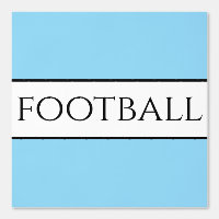 Fun FOOTBALL Text Light Blue Schwarz-weiß Stripes