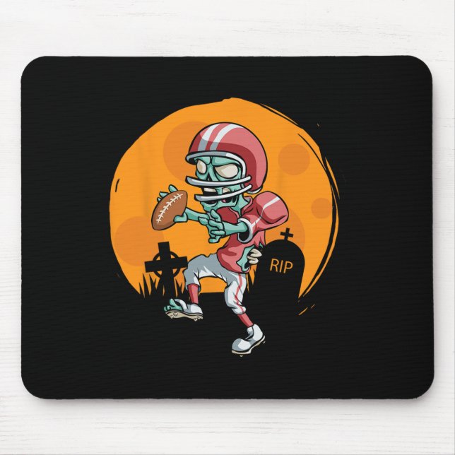 Fun Football Zombie Player Halloween Fußball Spinn Mousepad (Vorne)