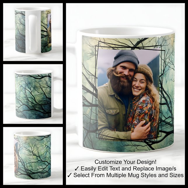 Fun Forest Tree Branches Foto Template Custom 020 Kaffeetasse (Von Creator hochgeladen)