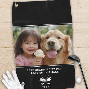 Fun Foto Best Granddad by Par Golfer Modernes Schw Golfhandtuch