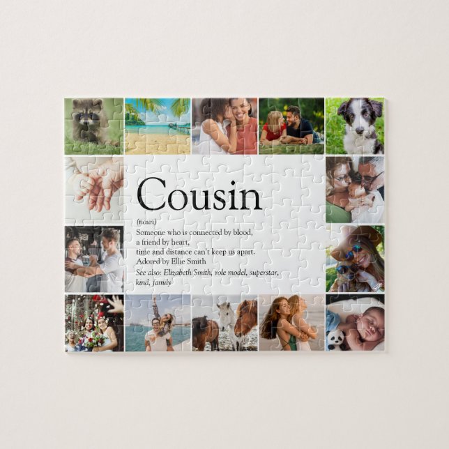 Fun Foto Collage Bester Cousin je Definition Puzzle (Horizontal)