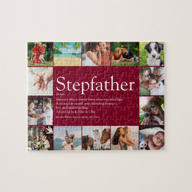 Fun Foto Collage Stepfather Stepdad Quote Puzzle (Horizontal)