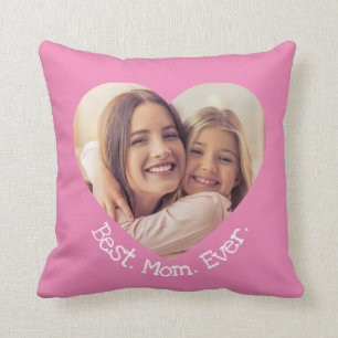 Fun Foto Personalisiert Beste Mama je Herz rosa Kissen