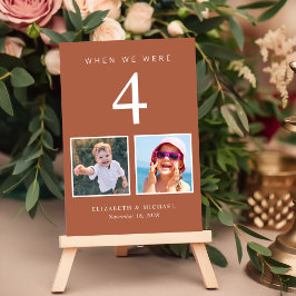 Fun Foto Terracotta Wedding Tischnummer