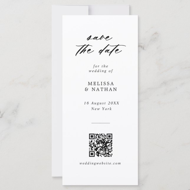 Fun Fotobooth Strip QR Code Hochzeit Speichern Sie (Vorderseite)