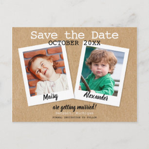 Fun Fotos Save the Date Hochzeit rustikal Postkarte
