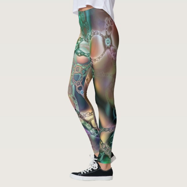 Fun Fraktal Art Geometric Muster farbig Leggings (Links)