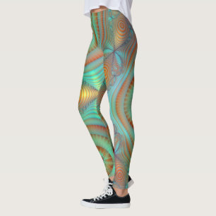Fun Fraktal Art Geometric VibranColor Leggings