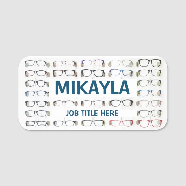 Fun Frames Optician Name Tag Namensschild (Vorderseite)