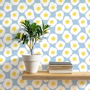 Fun Fried Eggs Aquamarin Blue Pattern Tapete
