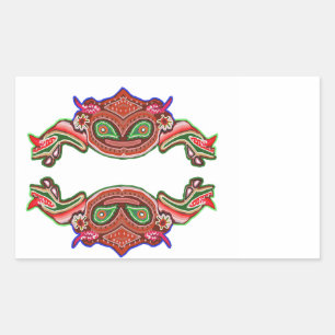 Fun Frog Dance - Alien Monsters von Navin Rechteckiger Aufkleber