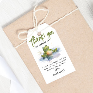 Fun Frog Themed Birthday Party Danke Geschenkanhänger