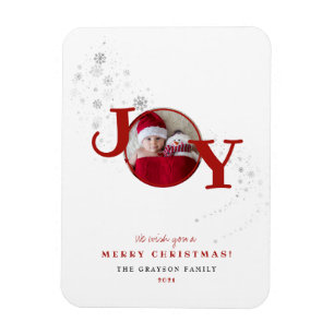 Fun Frohe Weihnachten Joy Foto Weihnachtskarte Magnet
