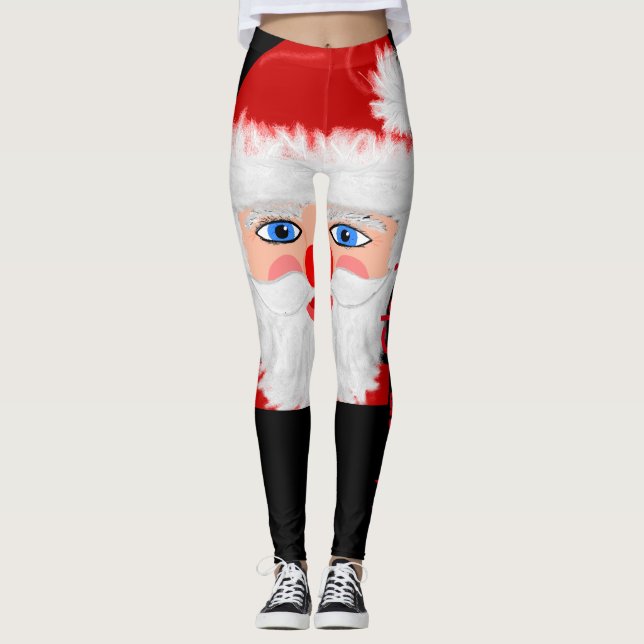 Fun Frohe Weihnachten Weihnachtsmann Leggings (Vorderseite)