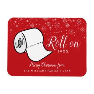 Fun fröhliche Weihnachtsfamilie Roll on New Year  Magnet