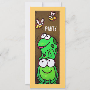 Fun Frosch und Bienen-Party Einladung