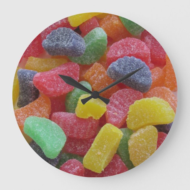 Fun Fruit Jelly Candy Wall Clock Große Wanduhr (Vorderseite)