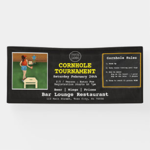 Fun Fundraiser Bar Restaurant Cornhole Turnier Banner