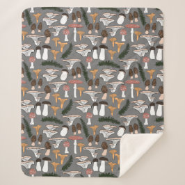 Fun Fungi Mushroom Fern Muster Sherpadecke