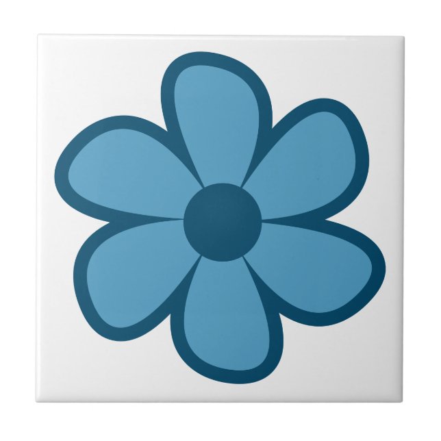 Fun Funky 60er 70er Retro Blume Keramik Tile Fliese (Vorderseite)