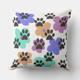 Fun Funky Cool Paw Print Throw Kissen