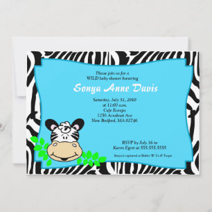 Fun & Funky Zebra Stripe 12x18 Baby Dusche laden e Einladung