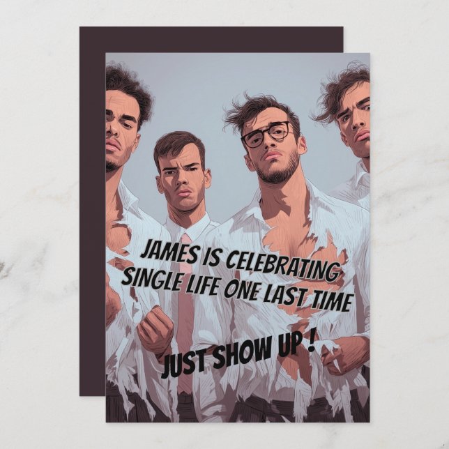 Fun Funny Bachelor Party Invitation Einladung (Vorne/Hinten)