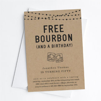 Fun Funny Free Bourbon Geburtstagsparty Einladung