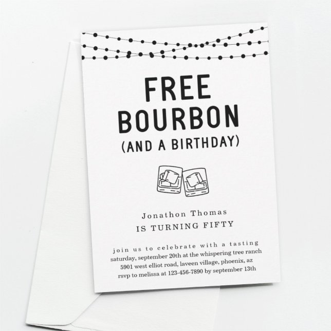 Fun Funny Free Bourbon Geburtstagsparty Einladung (Von Creator hochgeladen)