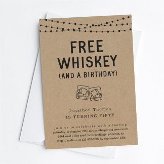 Fun Funny Free Whiskey Geburtstagsparty Einladung