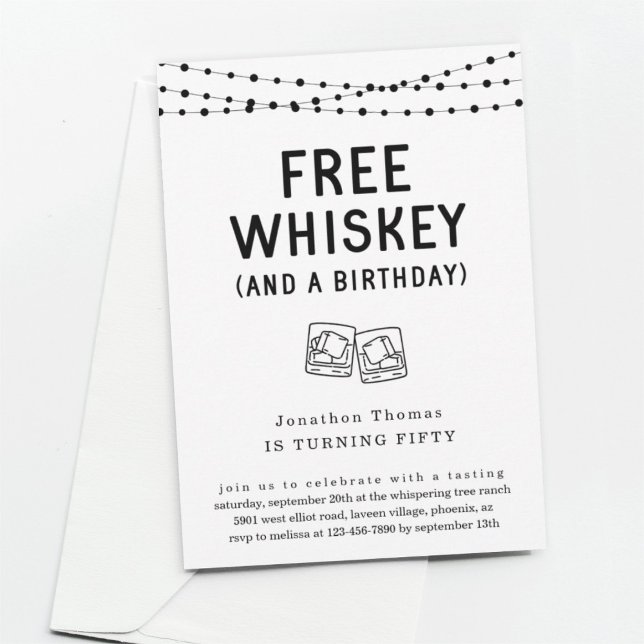 Fun Funny Free Whiskey Geburtstagsparty Einladung (Von Creator hochgeladen)