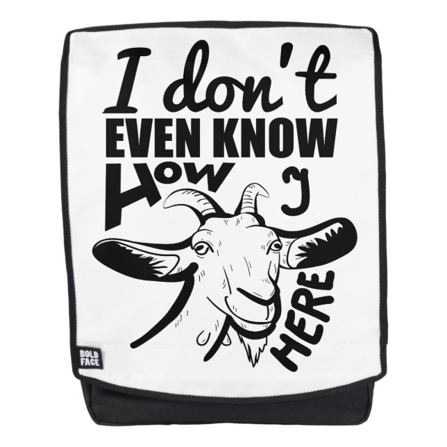 Fun Funny Goat Pub Cooler Text Design-Backpack Rucksack (Vorderseite)