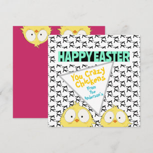 Fun Funny Niedlich "Happy Oaster You Crazy Chicken Feiertagskarte