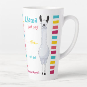 Fun Funny Niedlich "Llama Just Say" Striped Candy Milchtasse