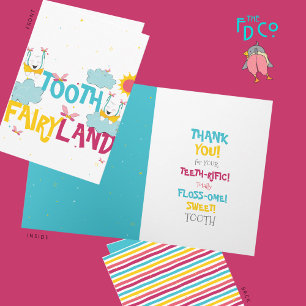 Fun Funny Niedlich Tooth Fairy Danke Puck Karte