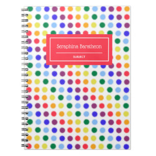 Fun Fuzzy Rainbow Dots Personalisiert Notizblock