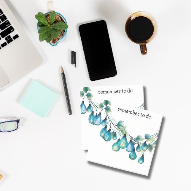 Fun Garden Fairy Lights | Gelbgrün Post-it Klebezettel (Cute customizable fairy garden lights in blue, yellow and green post it notes. )