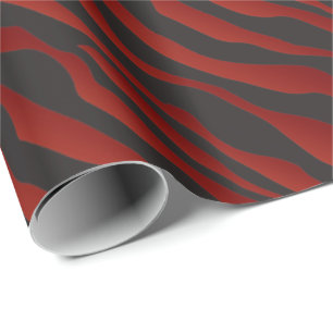 Fun Garnet Red Zebra Stripter Jedem Anlass Geschenkpapier