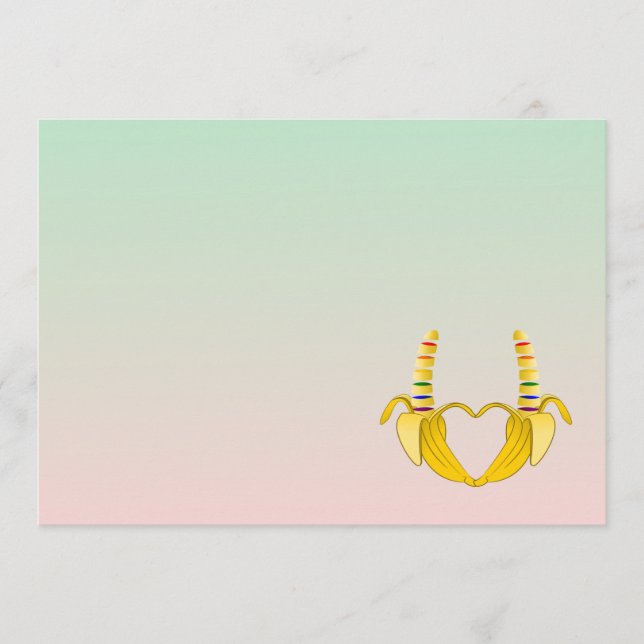 Fun Gay Banana Heart Wedding (Vorderseite)